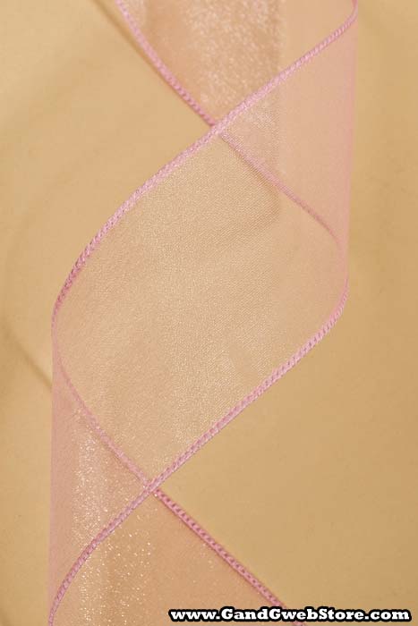 2.5" X 50yds Wired Sheer Spring Ribbon Pink 