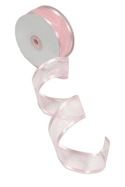 Wired Sheer Ribbon W/satin Edge Pink 