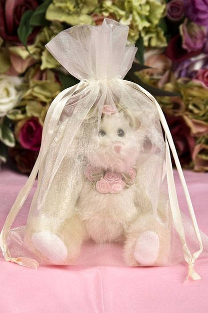 8" X 10" Organza Bag Ivory Pkg/12