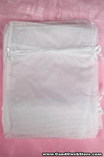 8" X 10" Organza Bag White Pkg/12