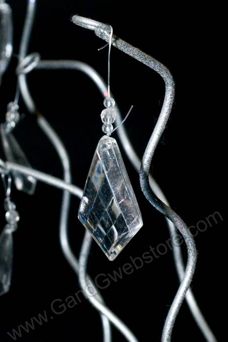 48" Glitter Metal Tree Silver