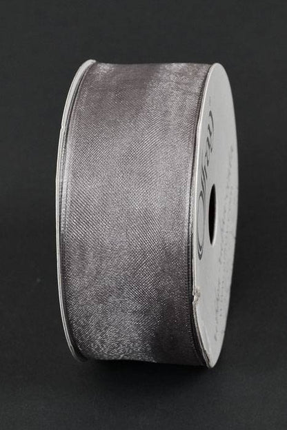 1.5" X 25yds Wired Encore Ribbon Pewter