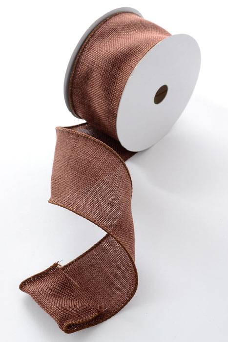 2.5" X 10yds Burlap Wired Ribbon Rust
