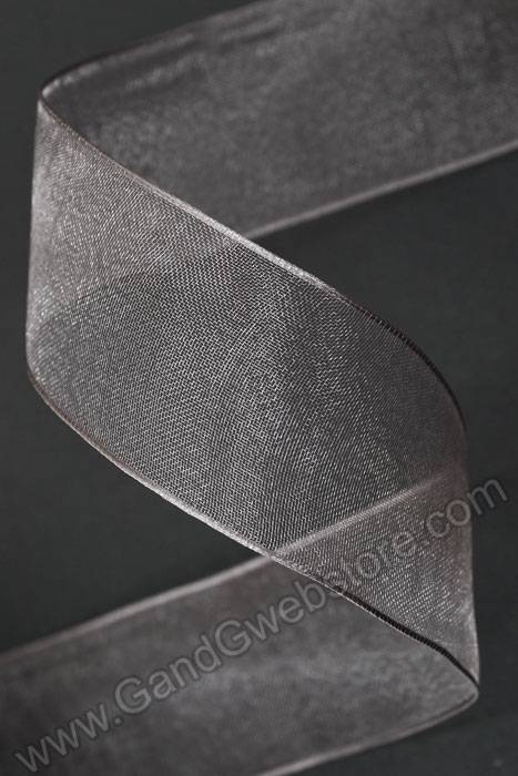 1.5" X 25yds Wired Encore Ribbon Pewter