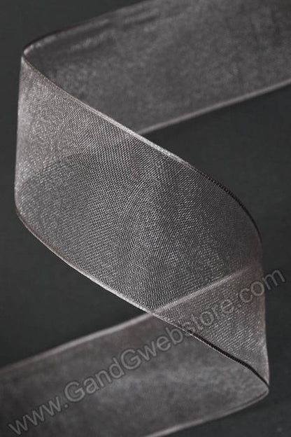 1.5" X 25yds Wired Encore Ribbon Pewter