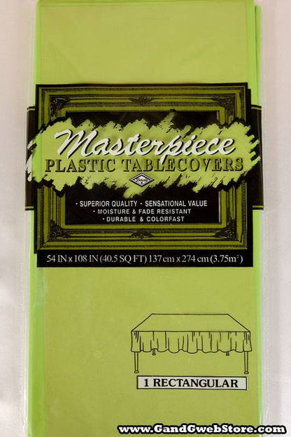 Rectangular/round Plastic Table Cover Lime Green
