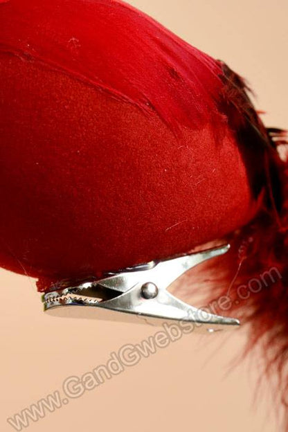 7" Long Tailed Bird W/clip Red