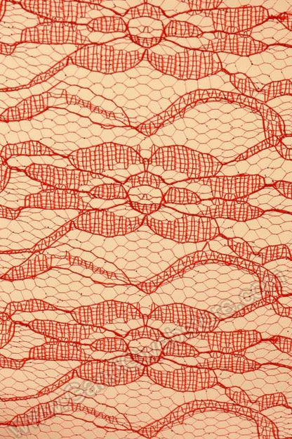 6" X 10yds Sparkle Lace Red