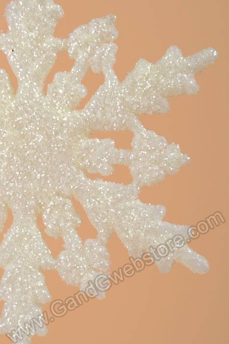 2.5&quot; Glitter Snow Flake Ornament White Pkg/12