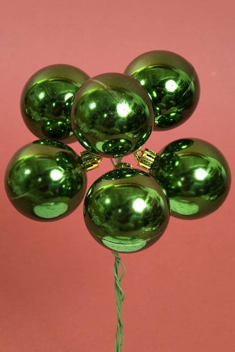 50mm Vp Shiny Stemball Green Pkg/6
