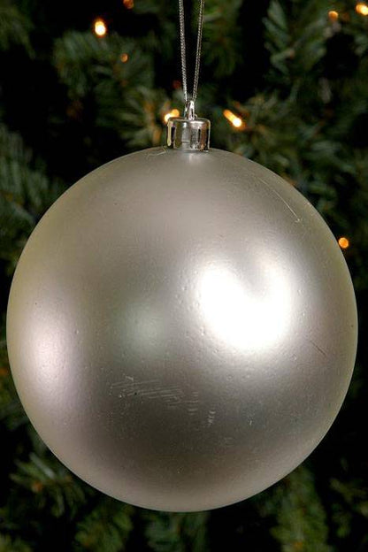 150mm Matt Plastic Ball Ornament Silver