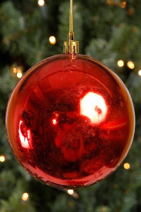 100mm Shiny Plastic Ball Red Bx/6
