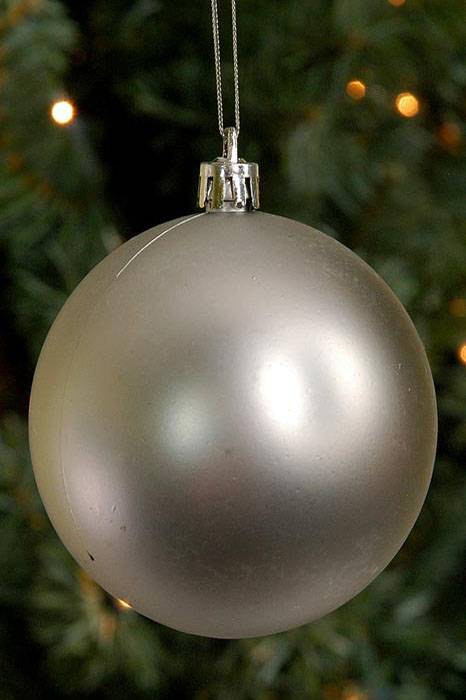 80mm Matt Plastic Ball Silver Bx/6
