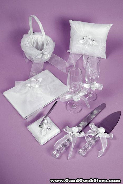 Ring Pillow W/ Organza Bow White