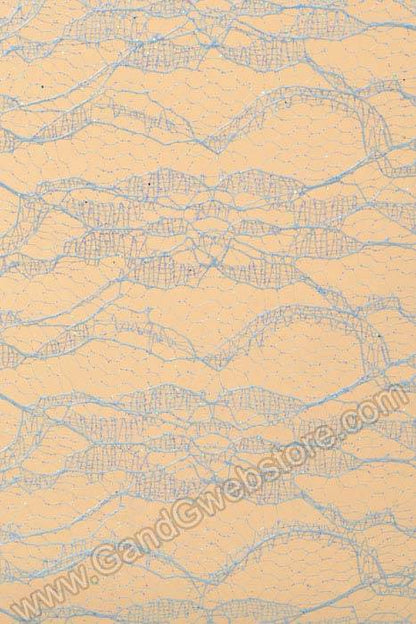 6" X 10yds Sparkle Lace Light Blue