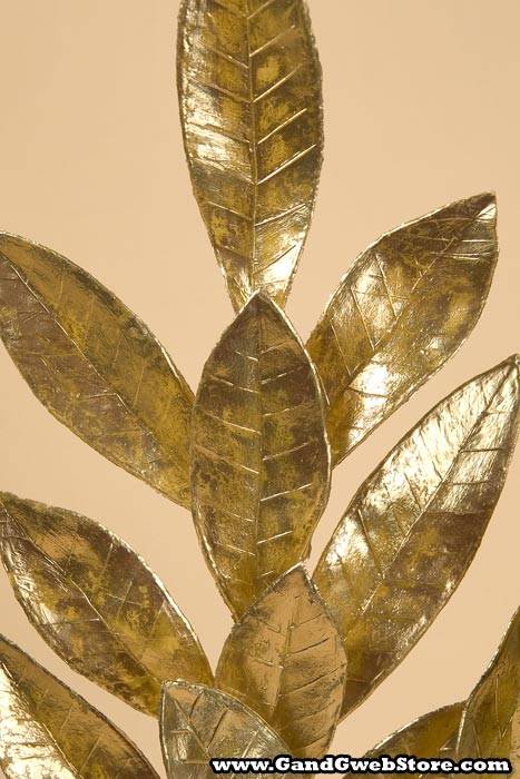 19&quot; Bay Leaf Spray Gold Pkg/6