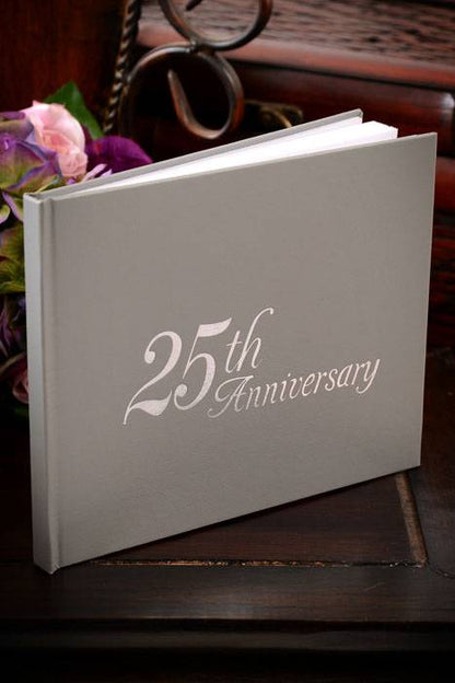 25th Anniversary Guest Book Gray/silver