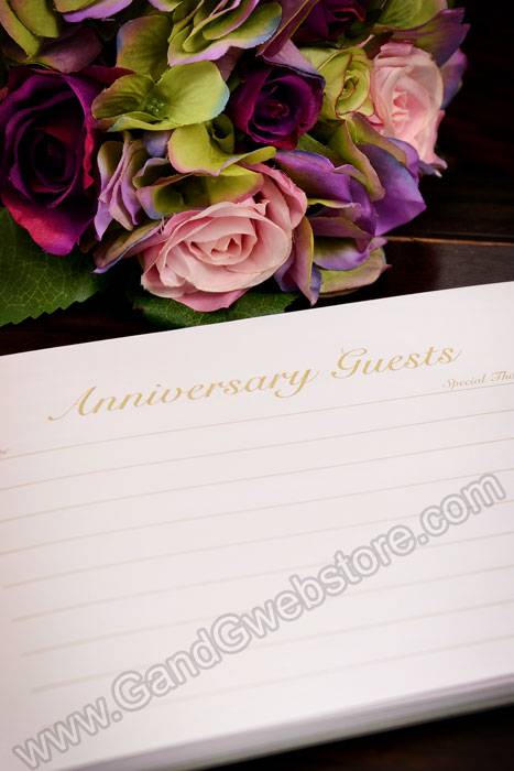 25th Anniversary Guest Book Gray/silver
