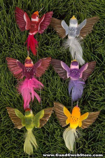 4-5" Humming Bird W/wire Assort Pkg/12