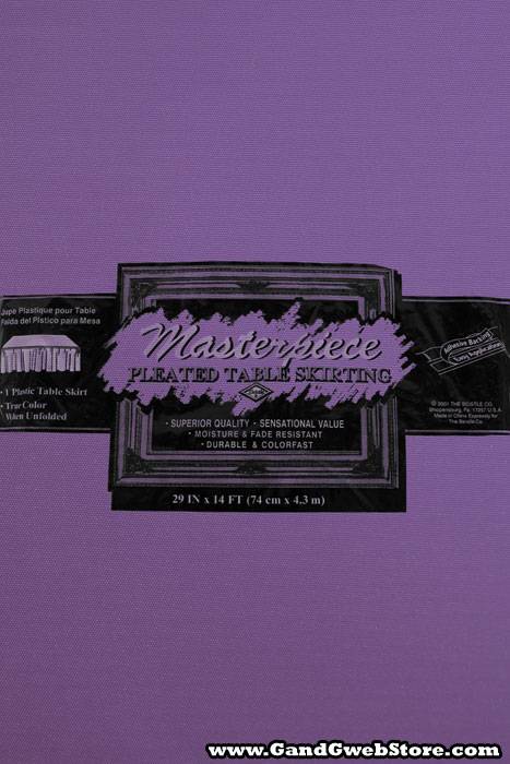 29" X 14ft Plastic Pleated Table Skirting Purple