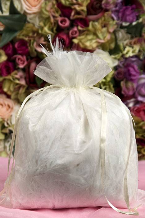 10" X 12" Organza Bag Ivory Pkg/12