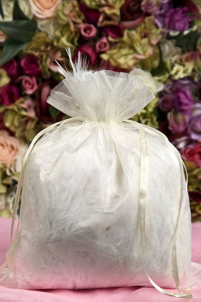 10" X 12" Organza Bag Ivory Pkg/12
