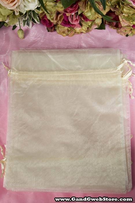 10" X 12" Organza Bag Ivory Pkg/12