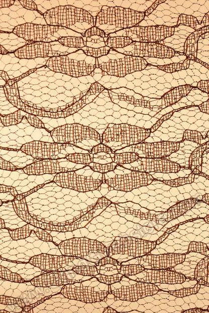 6" X 10yds Sparkle Lace Chocolate