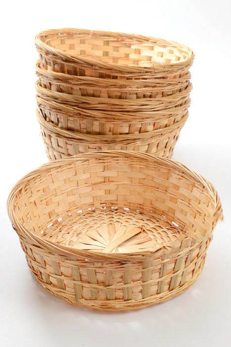 8" X 3" Round Bamboo Bowl Natural Pkg/6