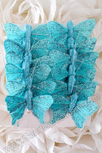 1" Mini Butterfly Turquoise Pkg/12
