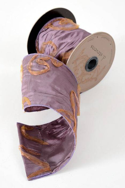 4" X 10yds Soutache Sheer Taffeta Ribbon Lavender