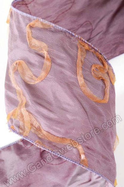 4" X 10yds Soutache Sheer Taffeta Ribbon Lavender