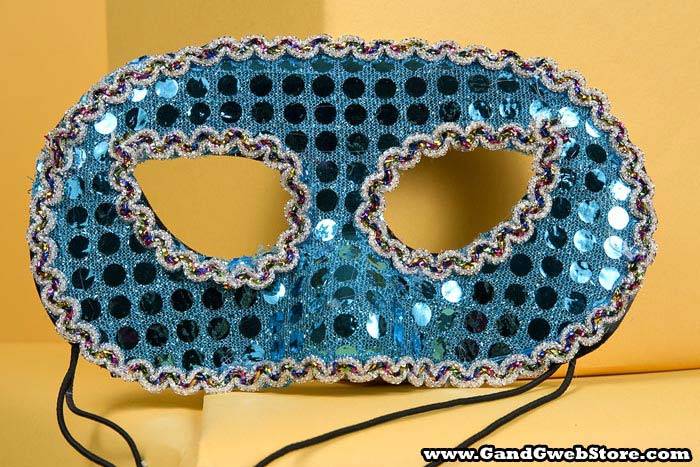 Pkg/12 Mask W/ribbon Edge Blue