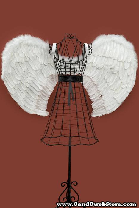 36" X 23" Feather Angel Wings White