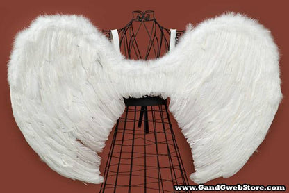36" X 23" Feather Angel Wings White