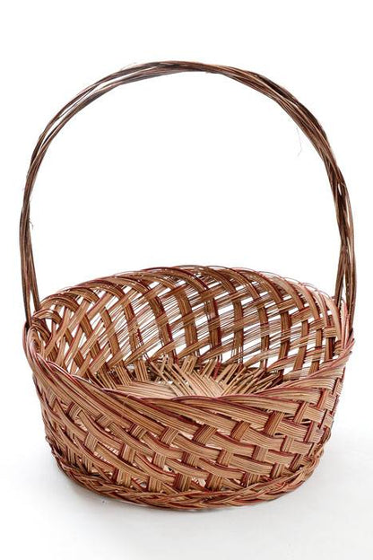 12" X 5" Round Two Tone Basket Red/brown