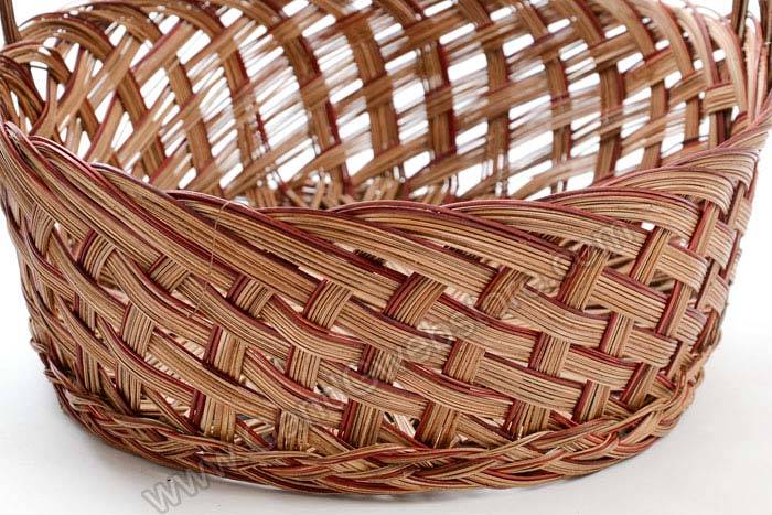 12" X 5" Round Two Tone Basket Red/brown