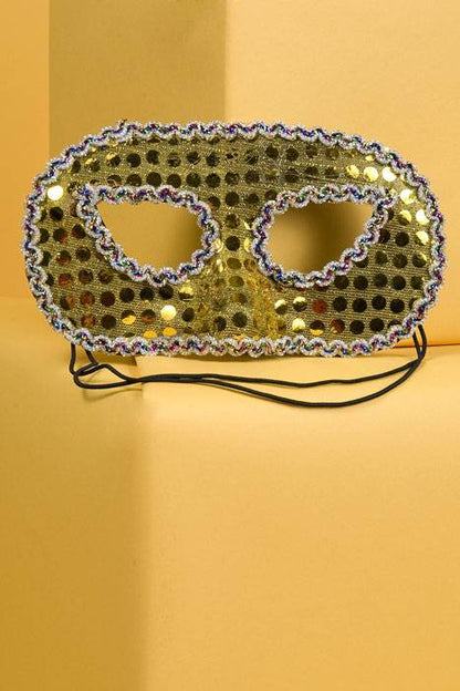 Pkg/12 Mask W/ribbon Edge Gold