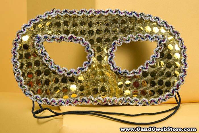 Pkg/12 Mask W/ribbon Edge Gold