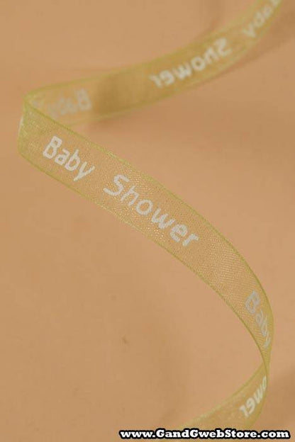 3/8" X 25yds Baby Shower Print Ribbon Green