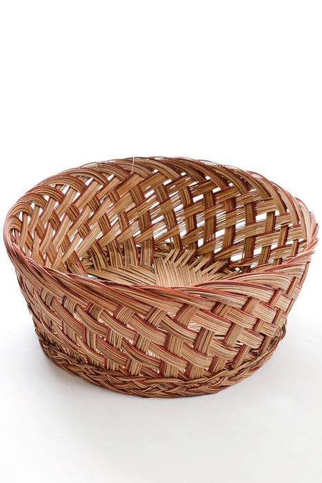 13" X 5" Round Two Tone Bowl Red/brown