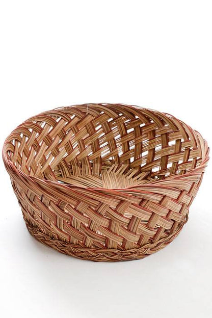 13" X 5" Round Two Tone Bowl Red/brown