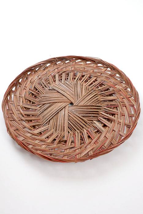 14" X 1.5" Round Two Tone Pizza Tray Red/brown