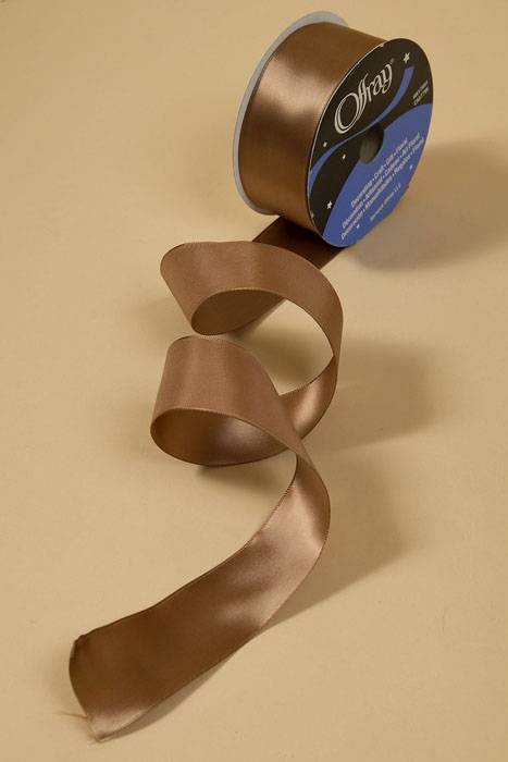 1-1/2" X 25yds Wired Contessa Ribbon Coffee