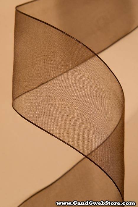 2.5" X 25yds Wired Encore Sheer Ribbon Chocolate