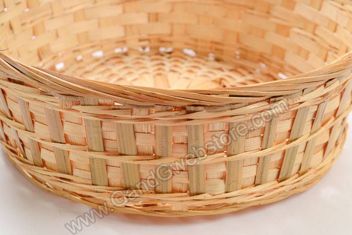 12" X 4.25" Round Bamboo Bowl Natural Pkg/6