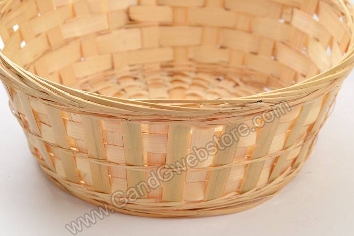 10" X 4" Round Bamboo &amp; Fern Bowl Natural Pkg/6
