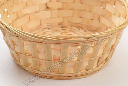 10" X 4" Round Bamboo &amp; Fern Bowl Natural Pkg/6