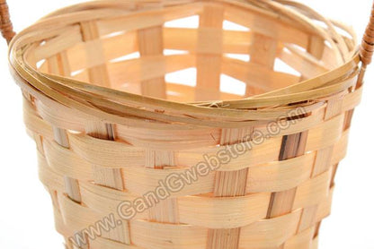 5" X 4" Round Bamboo Basket (Natural) Pkg/12