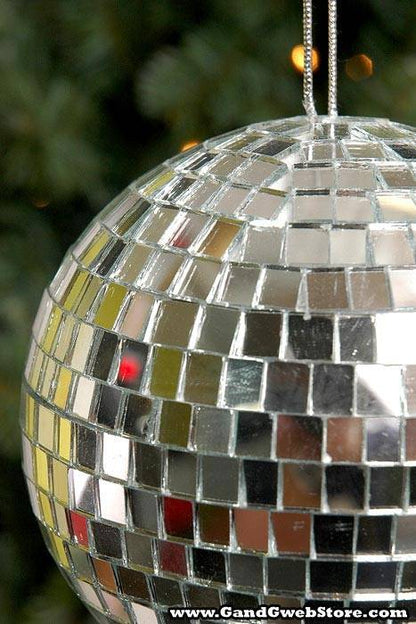 150mm Mirror Ball Hanger Silver